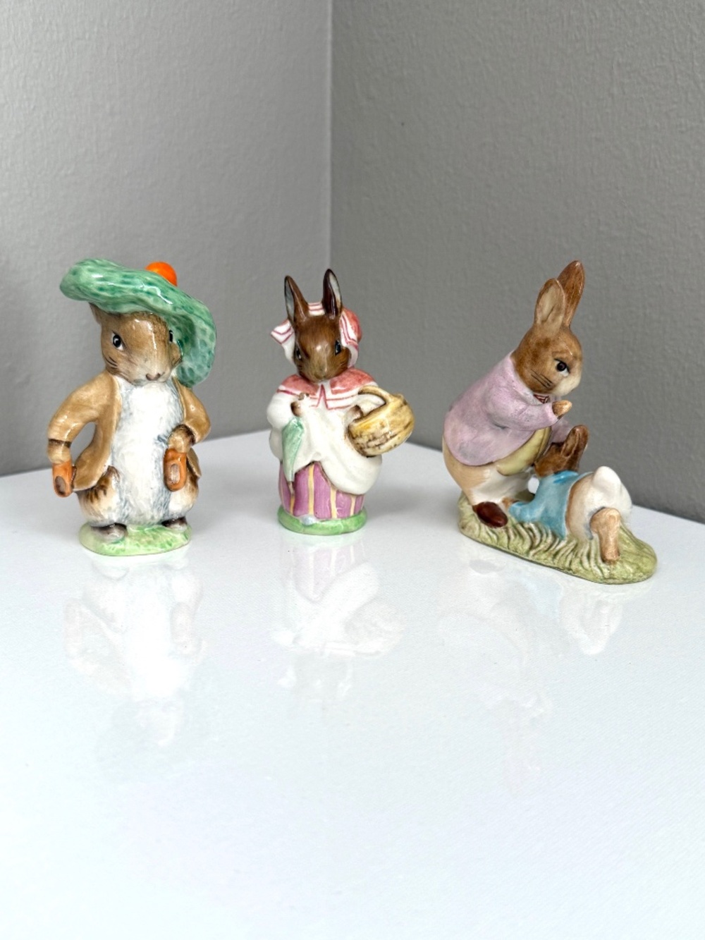 VNTG Set of 3 Beatrix Potter's Rabbits Figurines